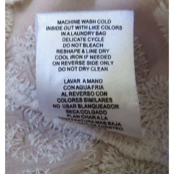 Democracy Women's Embroidered 3/4 sleeve top Blush Pink XS EUC - Picture 13 of 13